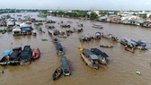 A floating market in the Mekong Delta (Photo: SGGP)