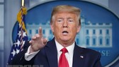 Tổng thống Mỹ Donald Trump phát biểu trong cuộc họp báo tại Nhà Trắng ngày 8-4-2020. Ảnh: AFP/TTXVN