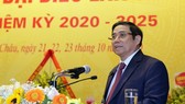 Đồng chí Phạm Minh Chính - Ủy viên Bộ Chính trị, Bí thư Trung ương Đảng, Trưởng Ban Tổ chức Trung ương phát biểu chỉ đạo tại Đại hội