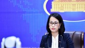 Phó phát ngôn viên Bộ Ngoại giao Phạm Thu Hằng tại buổi họp báo trực tuyến chiều 19-8. Ảnh: TTXVN