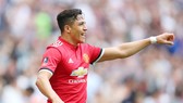 Alexis Sanchez mừng bàn thắng gần nhất cho Man.United, và đó là ở Wembley. Ảnh: Getty Images