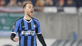 Christian Eriksen mừng bàn thắng đầu tiên cho Inter Milan. Ảnh: Getty Images