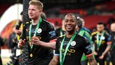 Raheem Sterling và đồng đội ở Man.City vẫn đang tập trung tranh đoạt danh hiệu. Ảnh: Getty Images