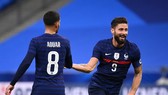 Olivier Giroud ghi cú đúp để vượt qua huyền thoại Michel Platini vươn lên vị trí thứ 2 các chân sút vĩ đại nhất tuyển Pháp. Ảnh: Getty Images
