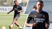 David Alaba trong buổi tập đầu tiên cùng Real Madrid, trước khi bị xác định mắc Covid-19.