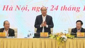 Thủ tướng Nguyễn Xuân Phúc phát biểu kết luận hội nghị. Ảnh: VIẾT CHUNG