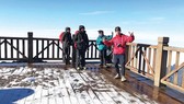 Đỉnh Fansipan xuất hiện băng giá