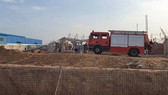 Hiện trường một vụ tai nạn lao động tại Khu công nghiệp Giang Điền, huyện Trảng Bom, tỉnh Đồng Nai