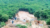 Rừng trên núi Cô Tiên (TP Nha Trang) bị chặt phá trái phép để phân lô bán nền. Ảnh: VĂN NGỌC