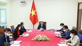 Thủ tướng Phạm Minh Chính phát biểu tại buổi điện đàm. ẢNh: TTXVN