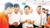 Phó Thủ tướng Trịnh Đình Dũng thăm các gian hàng tại Hội chợ cá tra và các sản phẩm thủy sản Việt Nam
