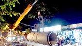 Thi công lắp đặt tuyến ống tại dự án Phát triển mạng cấp 1 tuyến đường Nguyễn Cửu Phú