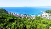 Làng biển Cù Lao Xanh được che chắn bởi một khu rừng lá thấp trước Biển Đông. Ảnh: NGUYỄN DŨNG