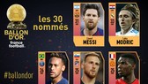 Messi, Modric. Neymar, Pogba trong danh sách ứng viên.