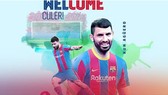 Hình ảnh Kun Aguero đăng trên website chính thức của Barcelona
