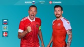 Artyom Dzyuba (Nga) và Hojbjerg (Đan Mạch)