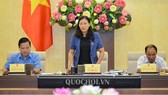 Chủ nhiệm Uỷ ban Tư pháp Lê Thị Nga phát biểu tại phiên họp