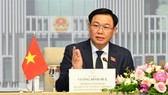 Chủ tịch Quốc hội Vương Đình Huệ khẳng định, Quốc hội Việt Nam ủng hộ và sẵn sàng phối hợp chặt chẽ với Hội đồng Lập pháp Brunei. Ảnh: VIẾT CHUNG