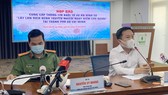 Đại diện Công an TPHCM và Sở TT-TT TPHCM tại buổi họp báo. Ảnh: CHÍ THẠCH