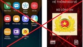 Các đối tượng yêu cầu nạn nhân tải và cài đặt ứng dụng mạo danh phần mềm do Bộ Công an cung cấp có hình ảnh hiển thị là Công an hiệu và mang tên “Bộ Công an”. Ảnh: Bộ Công an