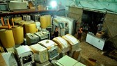 Một kho hàng điện máy được công an kiểm tra trước đó. Ảnh: CHÍ PHƯỚC
