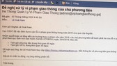 Mạo danh cơ quan nhà nước gửi thư đề nghị xử lý vi phạm giao thông