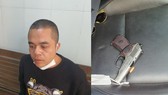 Đậu Đức Thuận và tang vật vụ án. Ảnh: Công an Nghệ An cung cấp