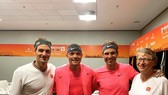 Roger Federer, Rafael Nadal và Bill Gates ở Laver Cup 2019