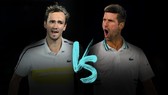 Djokovic (phải) sẽ đấu Medvedev ở CK đơn nam