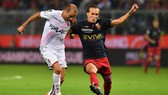 Rodrigo Palacio (trái, Bologna) sút bóng trước Diego Laxalt (Genoa). Ảnh: Getty Images.