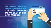Đưa vào khai thác cơ sở dữ liệu quốc gia về dân cư và hệ thống sản xuất, cấp và quản lý căn cước công dân