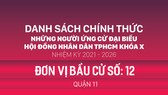 Đơn vị bầu cử số: 12 (quận 11)