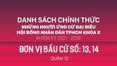 Đơn vị bầu cử số: 13,14 (quận 12)