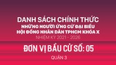 Đơn vị bầu cử số: 05 (quận 3)