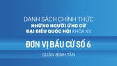 Đơn vị bầu cử số 6 (quận Bình Tân)