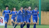 Niềm vui của Thái Nguyên khi bất ngờ giành chiến thắng trước đội TPHCM. Ảnh: Đoàn Nhật