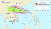 Bản đồ đường đi của bão số 7. Ảnh: TTXVN