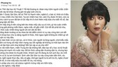 MC Trác Thúy Miêu và bài đăng trên Facebook cá nhân bị xử phạt (Ảnh chụp màn hình FBNV)