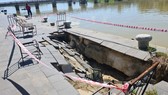 Hiện tượng sụt lún, hư hỏng đường đi bộ xuất hiện sau bão số 5