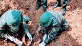 Khu vực phát hiện và quy tập được 2 hài cốt liệt sĩ tại thôn Quật Xá, xã Cam Thành, huyện Cam Lộ. Ảnh: TÀI TUYẾN