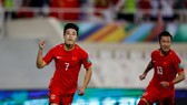 Niềm vui của We Lei khi ấn định tỉ số 1-1 cho Trung Quốc trước Australia. Ảnh: AFC