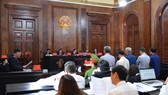 Phiên tòa xét xử bị cáo Nguyễn Hữu Tín và các đồng phạm. Ảnh: NGUYỄN NHÂN