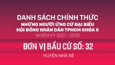 Đơn vị bầu cử số: 32 (huyện Nhà Bè)