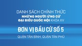 Đơn vị bầu cử số 5 (quận Tân Bình, quận Tân Phú)