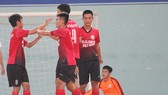 Niềm vui của đội ĐH Công Nghiệp. Ảnh: ANH TRẦN