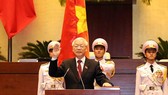 Nguyen Phu Trong, General Secretary of the Communist Party of Vietnam and the new President at the swearing-in ceremony (Photo: VNA)