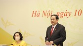 Standing Vice Chairman of the NA and Standing Vice Chairman of the NEC Tran Thanh Man speaks at the event (Photo: VNA)