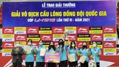 Đội nữ Thái Bình vô địch đồng đội toàn quốc. Ảnh: Liên đoàn cầu lông Việt Nam