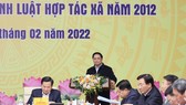 Thủ tướng Chính phủ Phạm Minh Chính kết luận hội nghị về kinh tế tập thể. Ảnh: VIẾT CHUNG