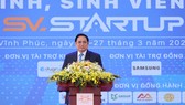 Thủ tướng Phạm Minh Chính phát biểu tại ngày hội khởi nghiệp, Ảnh: VGP